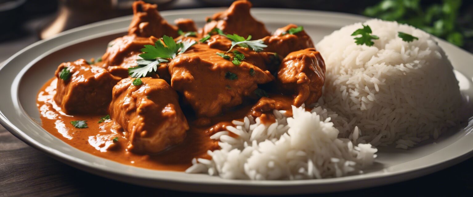 Butter Chicken served with rice