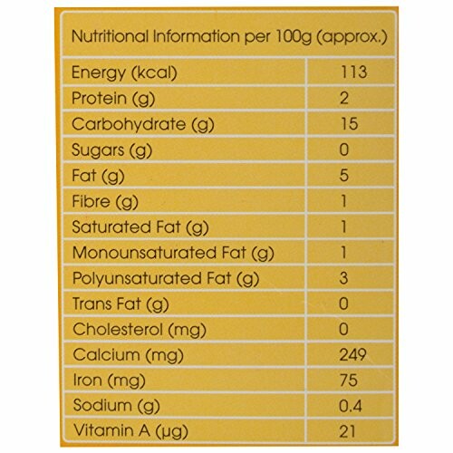 Nutritional information table for MTR Ready-To-Eat Alu Methi per 100g.